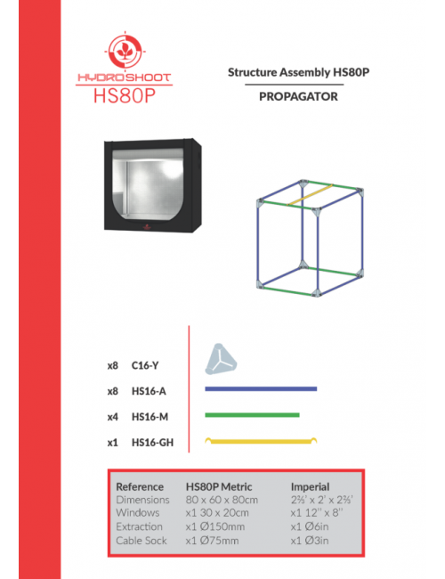 Armario Hydro Shoot propagator 2.0 - 80x60x80