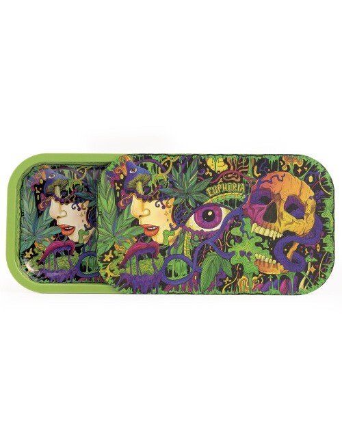 Bandeja de metal con tapa magnética boca doble