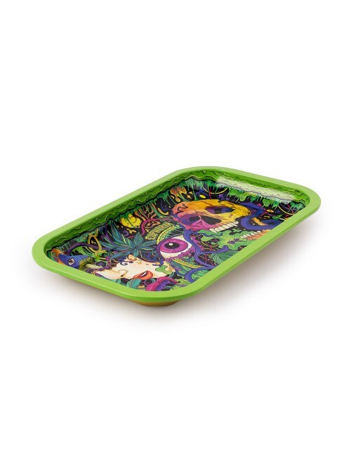 Bandeja de metal con tapa magnética boca doble