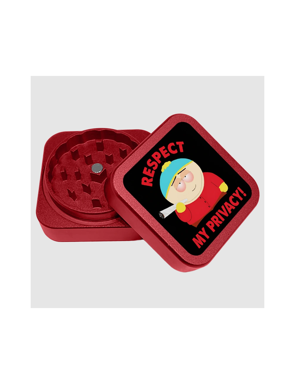 Grinder cuadrado de aluminio 2 partes 53mm respect rojo