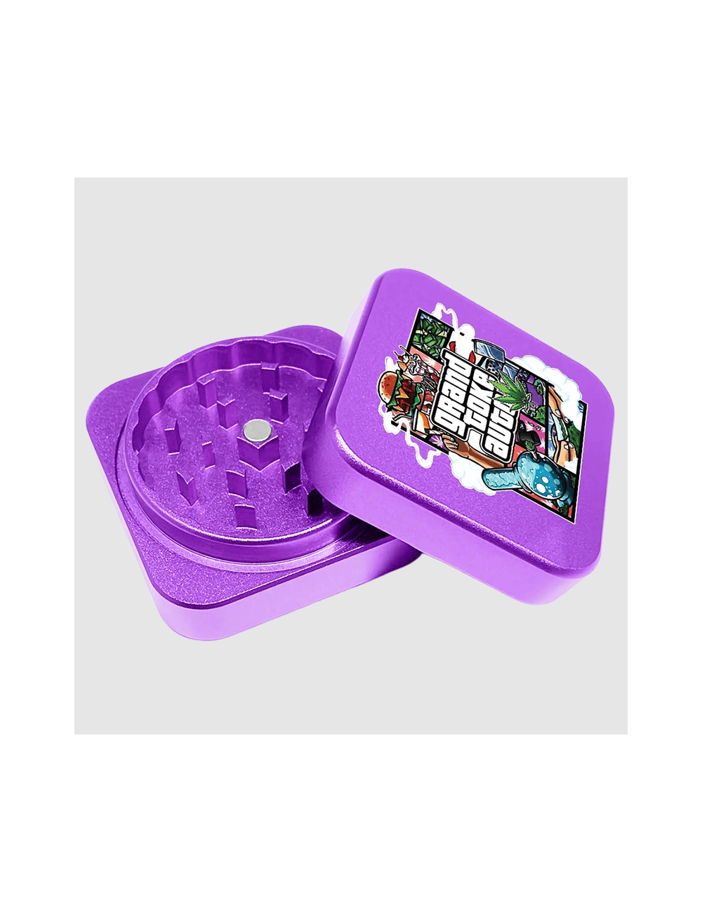 Grinder cuadrado de aluminio 2 partes 53mm gta morado