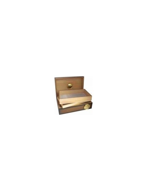 Caja de madera con higrómetro