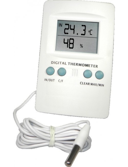 Termómetro Higrometro Digital Medidor de temperatura digital Electrónico LCD Termómetro Sensor de sonda con conexión de cable Controladores de temperatura